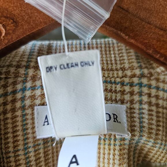 Ann Taylor Wool Linen Blend Blazer Yellow Plaid Size 6 NWT - Picture 5 of 5